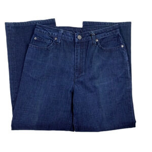 St. John Sport Dark Wash Straight Leg Jeans Size 6 5-Pocket Cotton Stretch